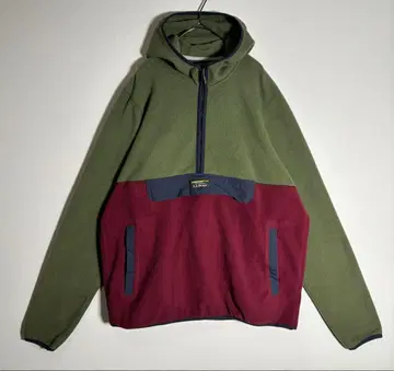 L.L.Bean 자수 로고 아노락 플리스 자켓 후드티