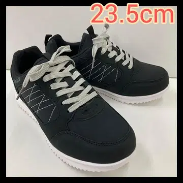 23.5cm 새상품 여성용 경량 컬러 슈즈 화려한 스니커즈 블랙