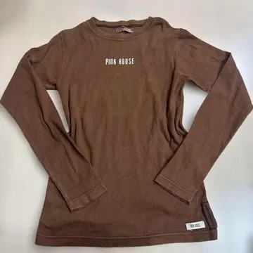 핑크하우스 브라운 로고 롱T