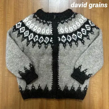 david grains 아이슬란드제 빈티지 로피 니트 가디건