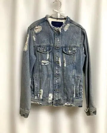 하자 있음 남성용 ZARA 데미지 가공 데님 자켓 S 사이즈