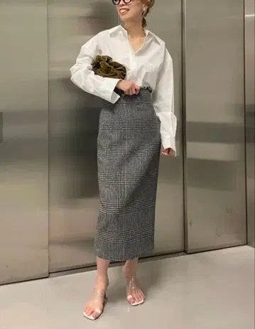 Whim Gazette 윔 가젯 글렌체크 타이트 스커트 36