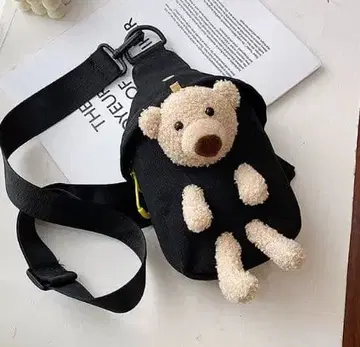 곰 봉제 인형 포함 숄더백
