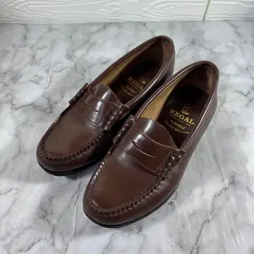 REGAL 브라운 가죽 로퍼 23cm