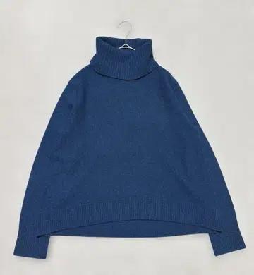 자유구 퓨어 캐시미어 100% 터틀넥 니트 네이비