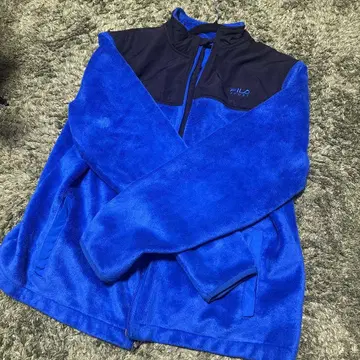 FILA 플리스 자켓 파랑 블랙