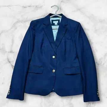 J.CREW 네이비 골드 버튼 테일러드 자켓 네이비 울 혼방 M