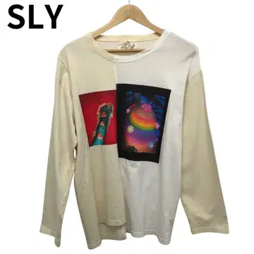 슬라이 유카하이랙 콜라보 긴팔 T셔츠 여성용 롱T 프린트