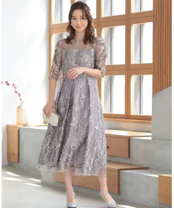 백리본 튤 자수 레이스 결혼식 포멀 파티 드레스