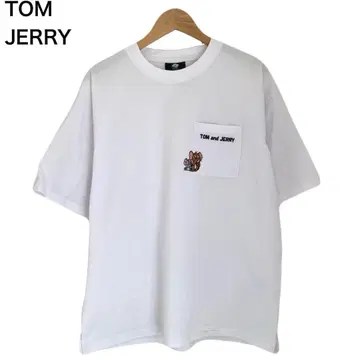 톰과 제리 프린트 캐릭터 원포인트 반팔 T셔츠 M