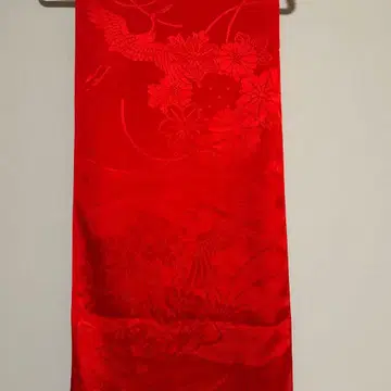 순수 실크 빨간색 오비 장식 천 학과 꽃 무늬 170 x 36