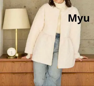 Myu 퀼팅 페플럼 코트