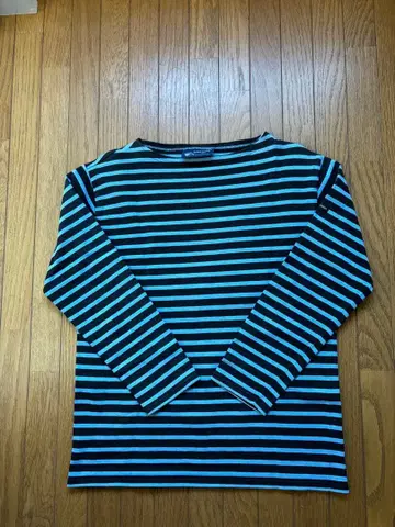 SAINT JAMES 긴팔 보더 T셔츠 웨쌍 블루 x 블랙 T4