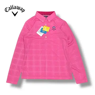 새상품 Callaway 캘러웨이 긴팔 피케 셔츠 골프웨어 체크 무늬