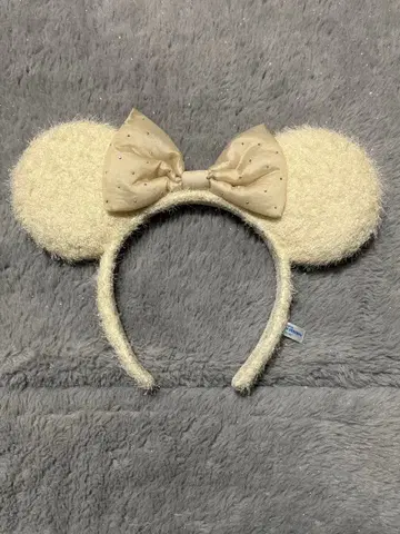 디즈니 머리띠 리본 포함 크림색
