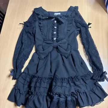 LIZ LISA 티아라 리본 티어드 원피스 블랙