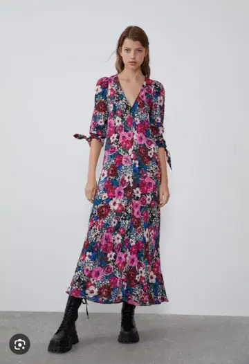 zara 꽃무늬 롱 원피스
