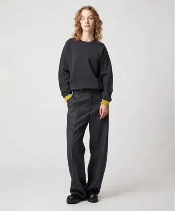 6(ROKU) 코튼 울 밀라노 리브 크루넥 풀오버 니트