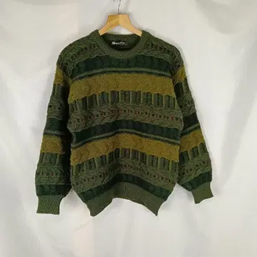 마리오 조르지 니트 L 그린 계열 3D 울 B4177