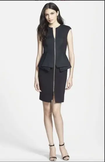 Ted Baker 블랙 지퍼 디테일 타이트 드레스