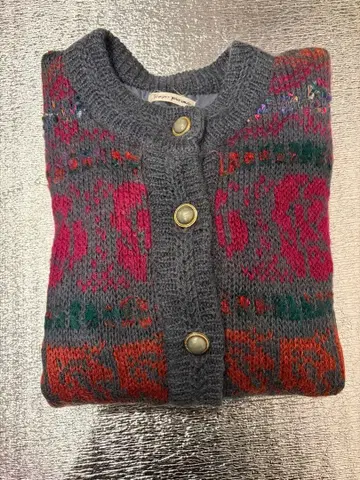 빈티지 구제 의류 레트로 니트 가디건