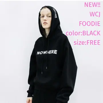 새상품 wcj NOWHERE 로고 후드티 후디 풀오버