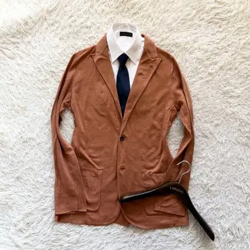 [ 새상품급 ] LARDINI 오렌지 코튼 니트 자켓 사이즈 S