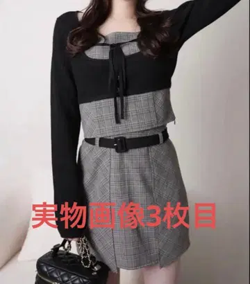 립 서비스 코르셋 체크 상의 이너 숏 팬츠 포함 체크 스커트