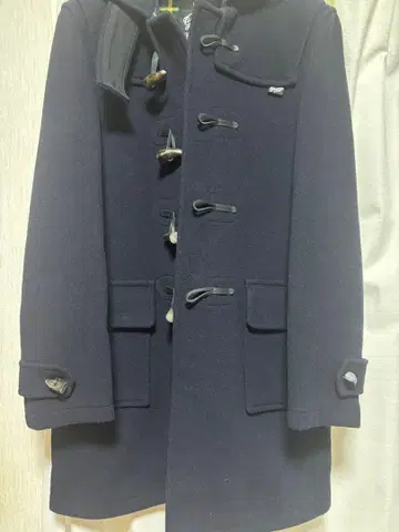 네이비 더플 코트 울 혼방