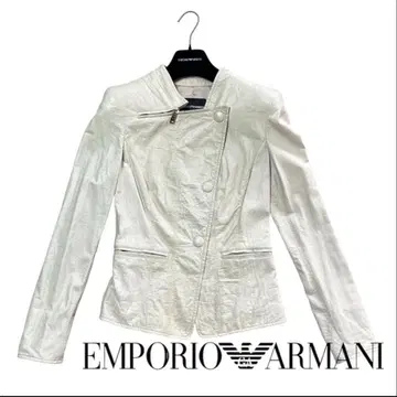 EMPORIO ARMANI 화이트 자켓 램 가죽