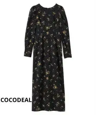 [새상품급] COCODEAL 도트 플라워 I 라인 원피스