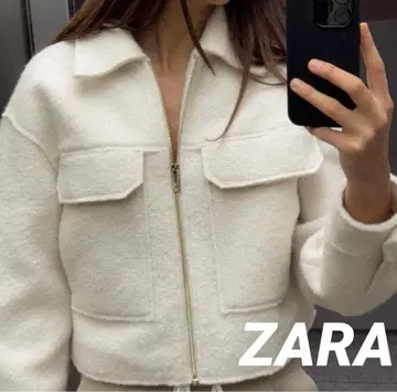 새상품급 [ ZARA 자라 ] 부클레 크롭 자켓 숏 자켓