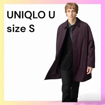 [ 새상품 ] 유니클로C 퍼프 테크 하프 코트 와인 S