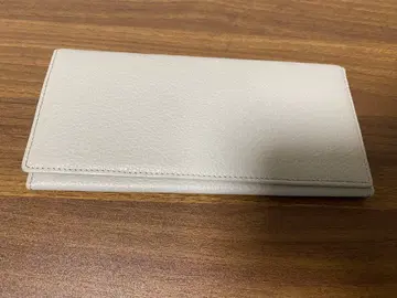 가죽 이단 접이식 지갑 그레이 x 블루