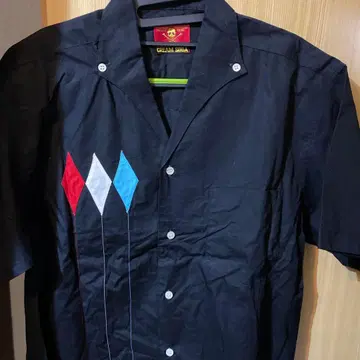 [빈티지 크림 소다] 셔츠 플로키 다이아 모티브 블랙