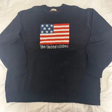 성조기 디자인 니트 스웨터 네이비 USA 미국 국기