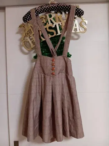 엘디 프라임 브라운 체크 스커트