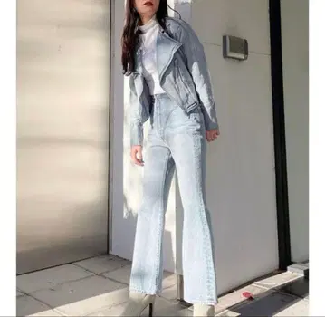 GYDA SETUP 코르셋 디자인 라이더스 데님 자켓