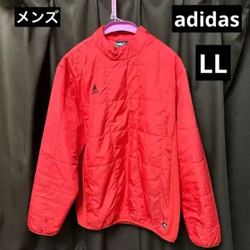 adidas 빨간색 퀼팅 방풍 자켓
