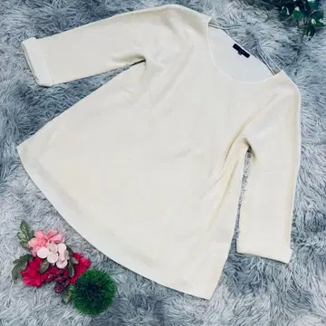 7-IDconcept 사이즈 38(M) 아이보리 리브 니트 긴팔