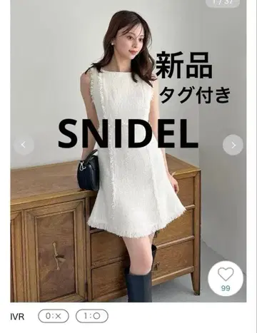 미사용 새상품 SNIDEL 트위드 미니 원피스
