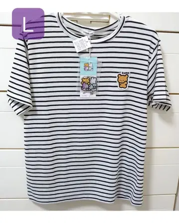 우사짱즈 T셔츠 보더 아크링 키링 L 미즈시마 마유코 쿠마군