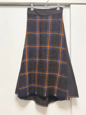 LOVELESS 체크 무늬 플레어 스커트 34