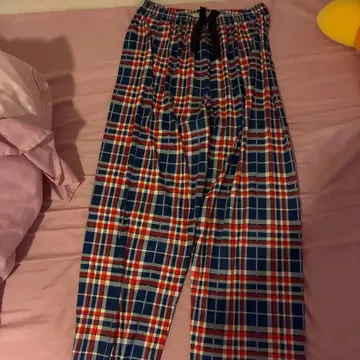 체크 무늬 홈웨어 팬츠
