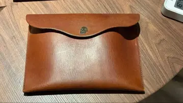 브라운 브라운 천연 가죽 클러치백