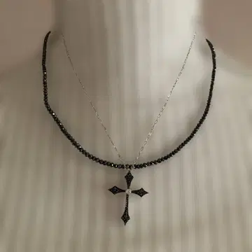 WG18 블랙 다이아 목걸이 세트