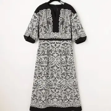 그레이스 콘티넨탈 레이스 패턴 프린트 원피스