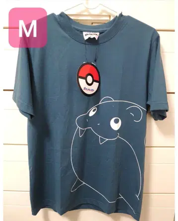 타마자라시 T셔츠 포켓몬 M 반팔 드라이셔츠 접촉 냉감 블루 그레이