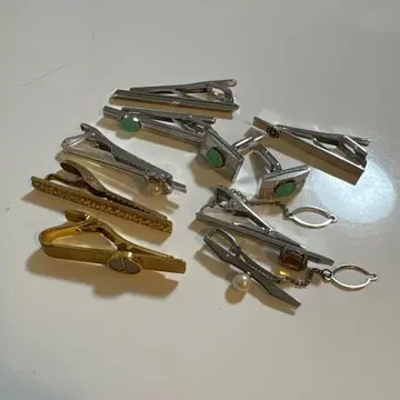 넥타이핀 8개 커프스 실버 골드색 도금 제품