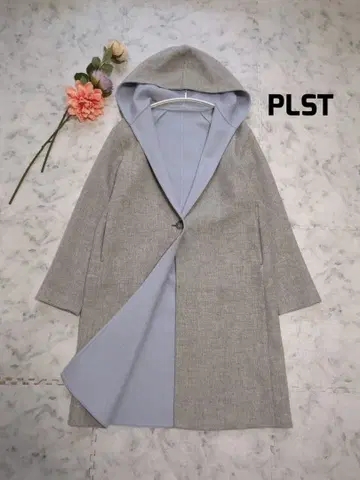 PLST 플라스테 울 나일론 더블 리버 후디드 코트